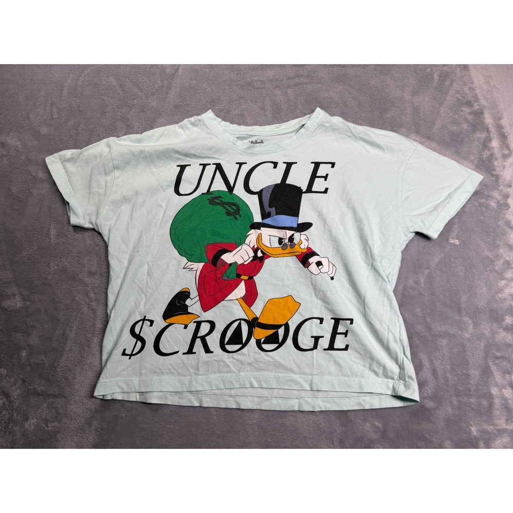 Disney Minnie Mouse Ginger Crop T Shirt Womens S Light Blue Uncle Scrooge McDuck
